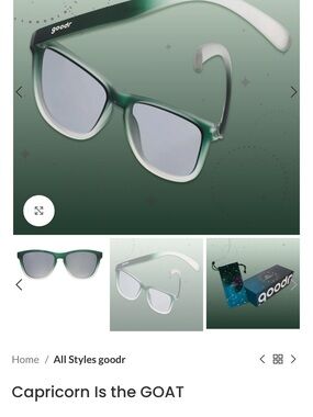 goodr Capricorn Is the GOAT Men's Green Ombre Sunglasses